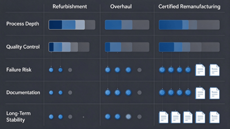 True Remanufacturing vs Refurbishment vs Overhaul: Clear Industrial Differences